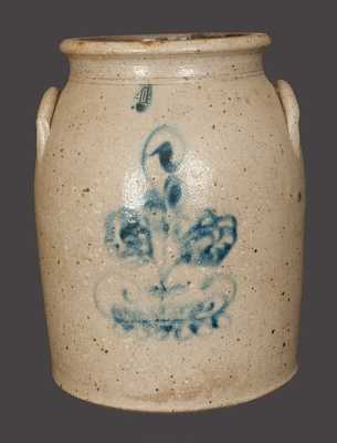 4 Gal. Stoneware Crock with Floral Decoration