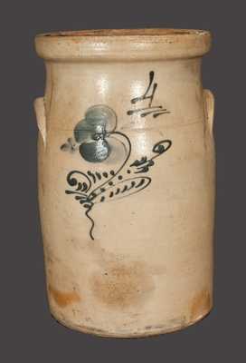 4 Gal. Stoneware Churn with Floral Decoration