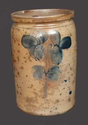 2 Gal. P. HERRMANN / BALTIMORE Stoneware Crock with Floral Decoration