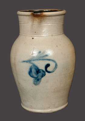1 Gal. Stoneware Pitcher with Floral Decoration, New Jersey, circa 1875