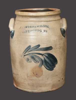1 Gal. COWDEN & WILCOX / HARRISBURG, PA Stoneware Crock with Floral Decoration