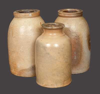 Lot of Three: Stoneware Canning Jar Signed William Hare, Wilmington, Del., and Pair of Ohio Canning Jars