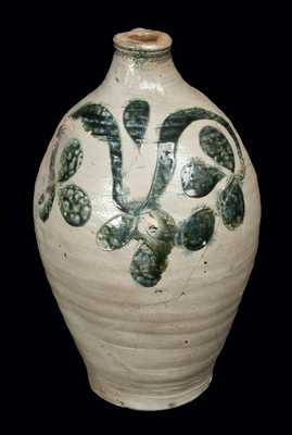 Very Rare 1 Gal. Incised Stoneware Jug, Probably Manhattan, circa 1750-1775