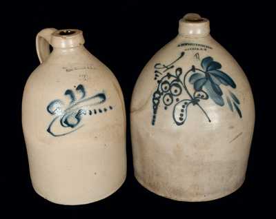 Lot of Two Jugs: A. O. WHITTEMORE / HAVANA, NY and HAXSTUN, OTTMAN & CO. / FORT EDWARD, NY