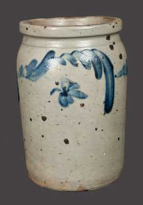 1/2 Gal. Stoneware Crock with Floral Decoration, Baltimore, circa 1875