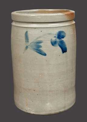 1 1/2 Gal. Stoneware Crock with Floral Decoration att. Grier, Chester Co., PA