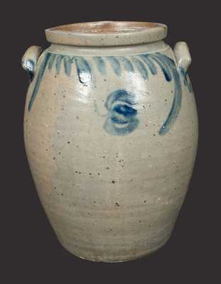 4 Gal. Stoneware Crock with Hanging Floral Decoration, Southeastern PA, circa 1860