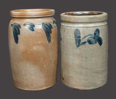 Lot of Two: 1/2 Gal. Stoneware Crocks att. Chester Co., PA