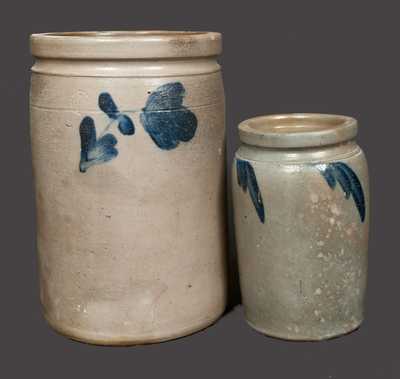 Lot of Two: Stoneware Jars attrib. R.J. Grier, Chester County, PA
