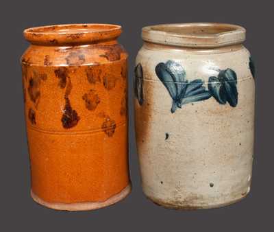 Lot of Two: Pennsylvania Stoneware & Redware Jars