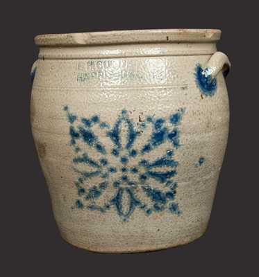 2 Gal. F. H. COWDEN / HARRISBURG, PA Stoneware Crock with Stenciled Decoration