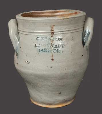G. BENTON & L. STEWART / HARTFORD 1 Gal. Ovoid Stoneware Jar