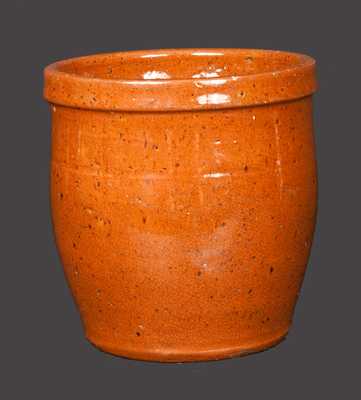 Small Lead-Glazed Redware Cream Jar Impressed JOHN BELL