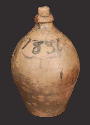 1 Gal. Ovoid Stoneware Jug Dated 1836