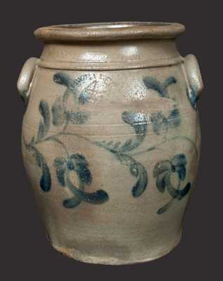 4 Gal. J. WEAVER / BEAVER, PA Stoneware Crock with Floral Decoration