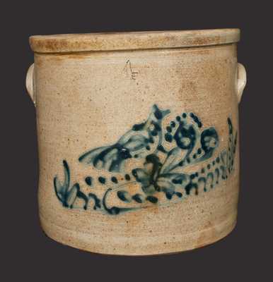 4 Gal. Stoneware Crock with Bird and Floral Decoration