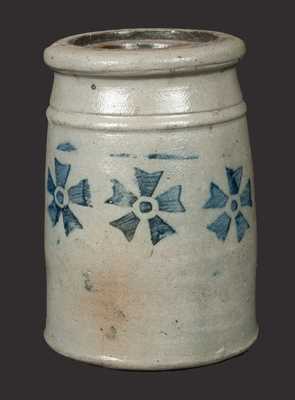 Small Western PA Stoneware Canning Jar with Stenciled Asterisk Decoration