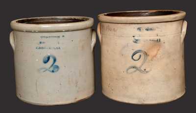 Lot of Two: 2 Gal. New Brunswick, NJ Stoneware Jars by CONNOLLY & PALMER and A. J. BUTTLER
