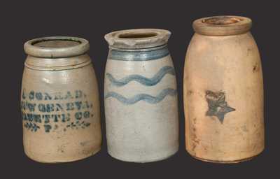 Lot of Three: Stoneware Canning Jars