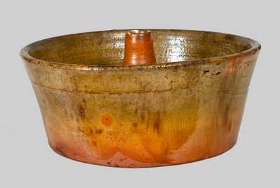 Large Glazed Redware Cake Mold