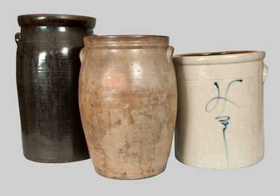 Lot of Three: American Stoneware Vessels