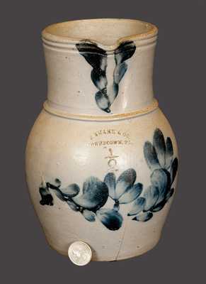 Very Rare J. SWANK / JOHNSTOWN, PA 1/2 Gal. Stoneware Pitcher