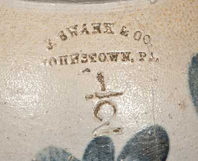 Very Rare J. SWANK / JOHNSTOWN, PA 1/2 Gal. Stoneware Pitcher