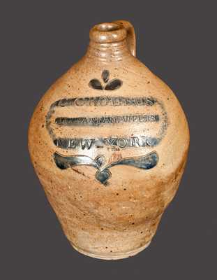 C. CROLIUS / MANUFACTURER / MANHATTAN-WELLS / NEW-YORK Stoneware Jug