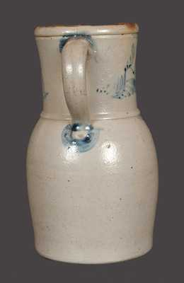 Very Fine HAMILTON & JONES (Greensboro, PA) Stoneware Pitcher with Freehand Floral Decoration