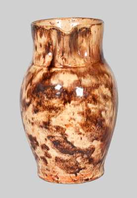 Very Fine BAECHER / WINCHESTER Redware Pitcher with Swirl Glaze