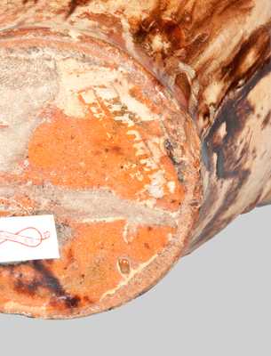 Very Fine BAECHER / WINCHESTER Redware Pitcher with Swirl Glaze