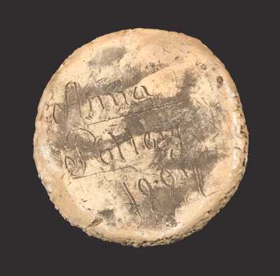 Rare Salt-Glazed Stoneware Frog Paperweight Signed