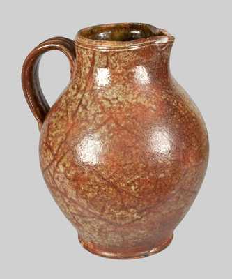 Maine Redware Pitcher with Vibrant Red and Green Speckled Surface