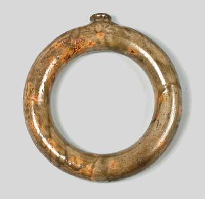 Redware Ring Flask, possibly Galena, Illinois