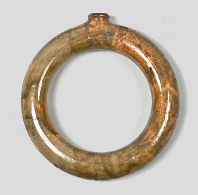 Redware Ring Flask, possibly Galena, Illinois