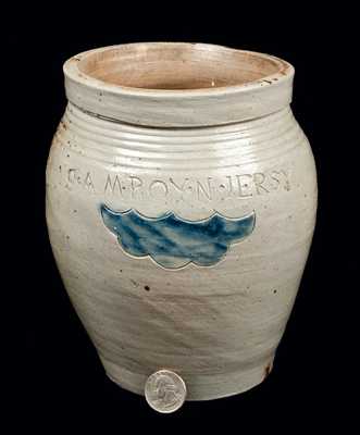 Very Fine S. AMBOY N. JERSY Half-Gallon Stoneware Jar (Warne & Letts)