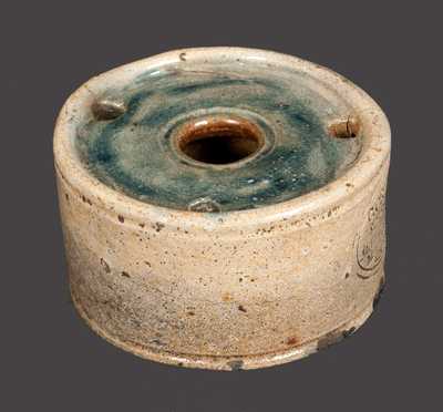 Exceptional Diminutive Inkwell, C. CROLIUS / STONE-WARE / MANUFACTURER. / Manhattan-Wells. / NEW-YORK
