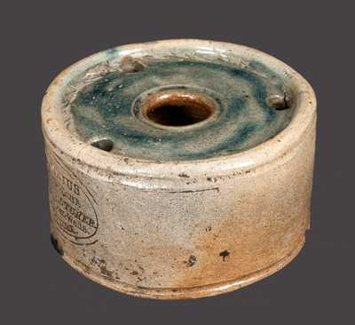 Exceptional Diminutive Inkwell, C. CROLIUS / STONE-WARE / MANUFACTURER. / Manhattan-Wells. / NEW-YORK