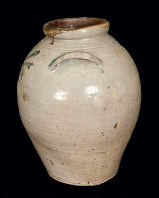 Rare Stoneware Jar w/ Scalloped Handles, attrib. Morgan / van Wickle Pottery, Old Bridge, NJ