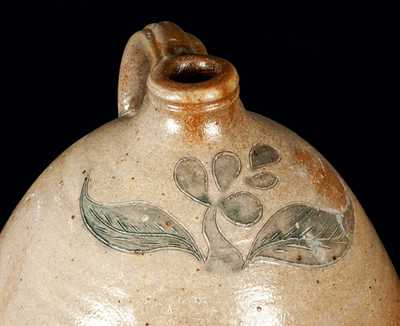 Two-Gallon Stoneware Jug w/ Incised Floral Decoration, attrib. Morgan / van Wickle Pottery, Old Bridge, NJ