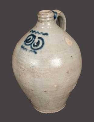 2 Gal. Stoneware Jug with Watchspring Decoration att. Capt. James Morgan, Cheesequake, NJ, 1780-90