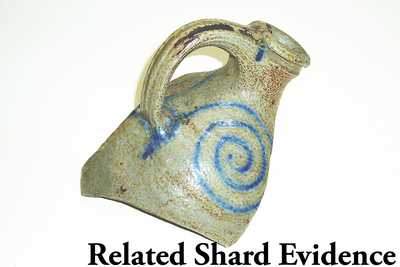 Fine Loop-Handled Stoneware Jar w/ Watchspring Decoration att. Capt. James Morgan, Cheesequake, NJ, c1770