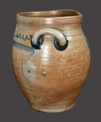 Loop-Handled Stoneware Jar attrib. Capt. James Morgan, Cheesequake, NJ, circa 1780-90