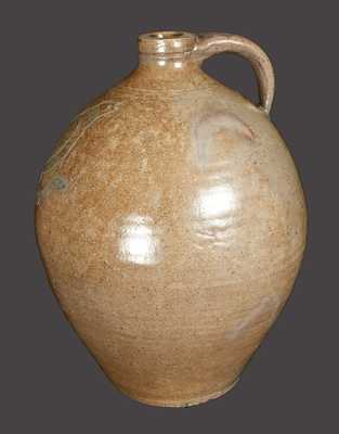 Rare Ovoid Stoneware Jug w/ Large Incised Bird Decoration att. Nicholas Van Wickle, Old Bridge, NJ
