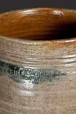 Rare Old Bridge, NJ Stoneware Jar with Coggled Decoration