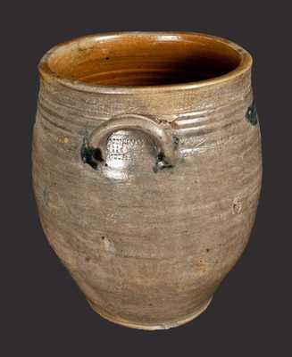 Rare Old Bridge, NJ Stoneware Jar with Coggled Decoration