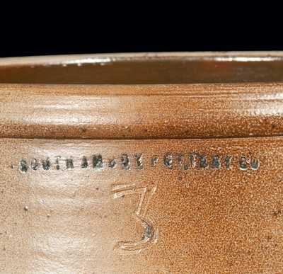 Lot of Two: SOUTH AMBOY POTTERY CO. Stoneware Crock with Small Westerwald Jar