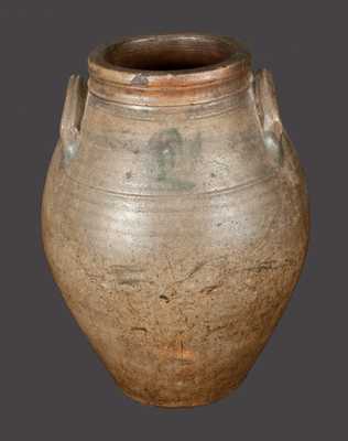 Ovoid Stoneware Jar with Brushed Dragonfly Decoration att. Old Bridge, NJ