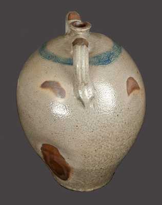 Monumental Double-Handled Stoneware Jug with Coggled Bird Design att. Old Bridge, NJ