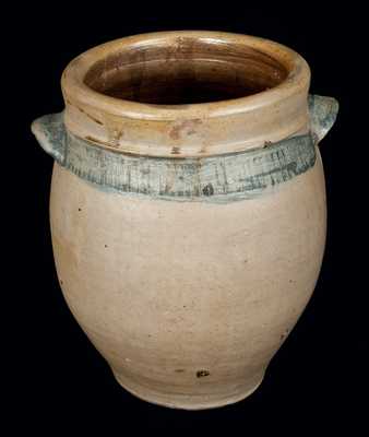 Ovoid Stoneware Jar with Coggled Design att. Morgan / Van Wickle, Old Bridge, NJ